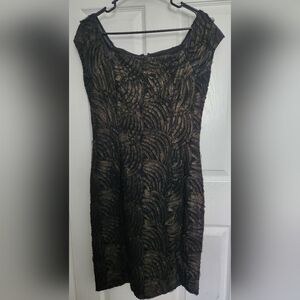 Elegant Black and Gold Patterned Dress